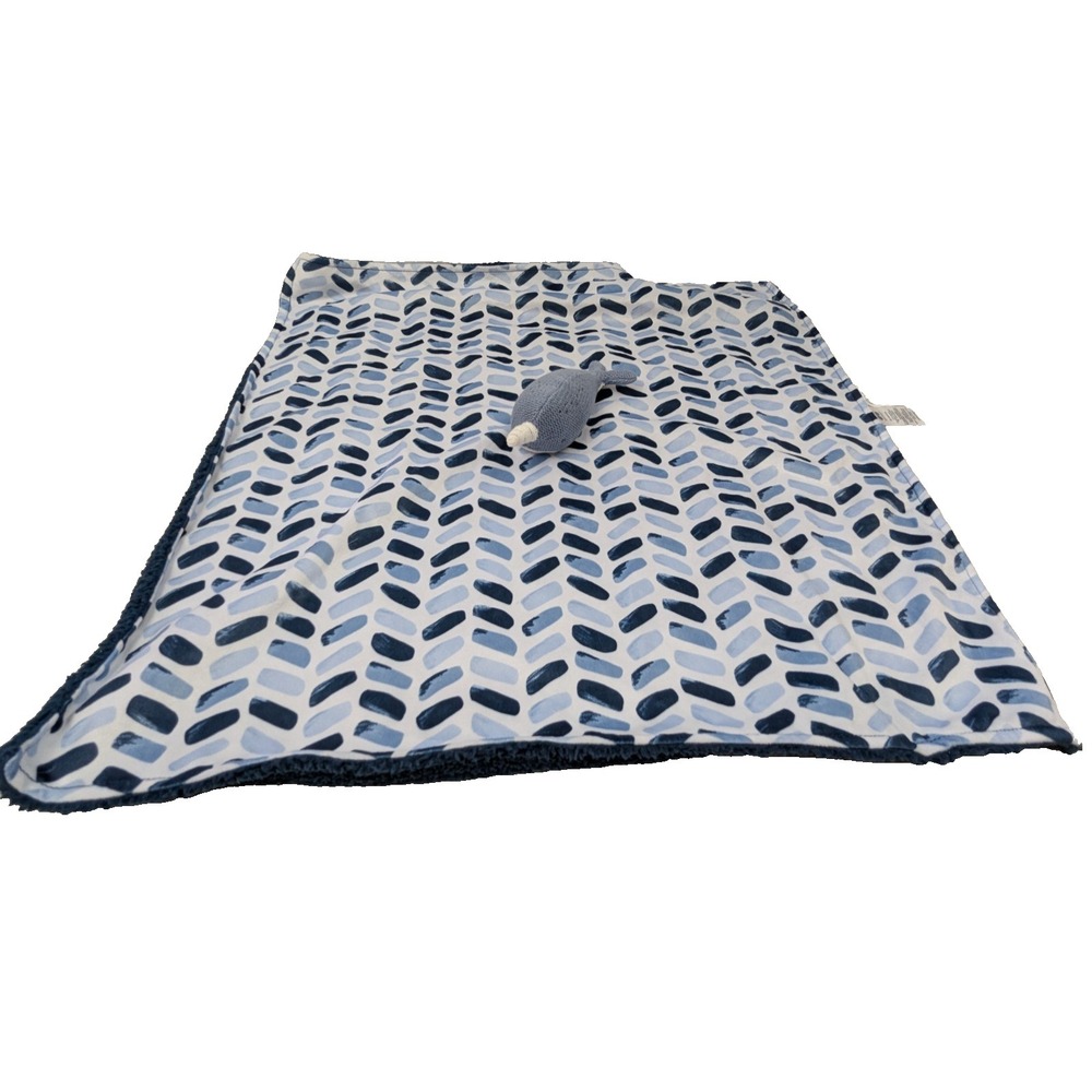 Just Born Narwhal blue large Baby large 24" Security Blanket lovey chevron - Picture 1 of 8